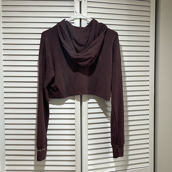 GYMSHARK X Whitney Simmons Collab Recovery Cropped Hoodie Burgundy Small - Picture 3 of 6